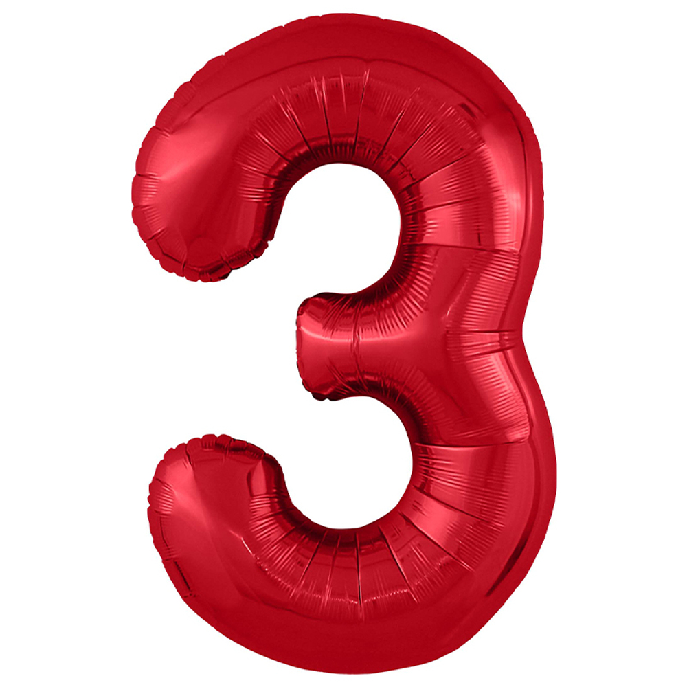 Фольгированная цифра, цвет Красный 102 см