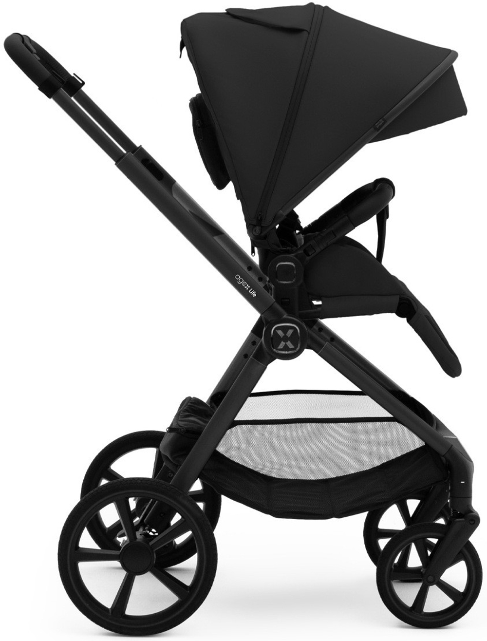 Коляска Agex Life 3 в 1 матовая рама с автокреслом i-Safe S Grey ALB583 Black (Черный)