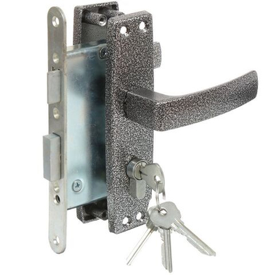 Замок врезной Зенит, ЗВ4-3.04, 00-00000516, ручка в комплект, цилиндровый, серебр