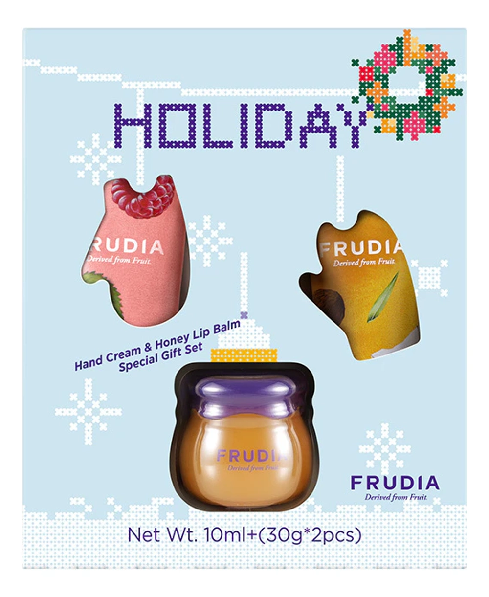 Набор подарочный "Holiday" FRUDIA Honey Lip Balm&Hand Cream Gift Set 10 мл+30 гр*2