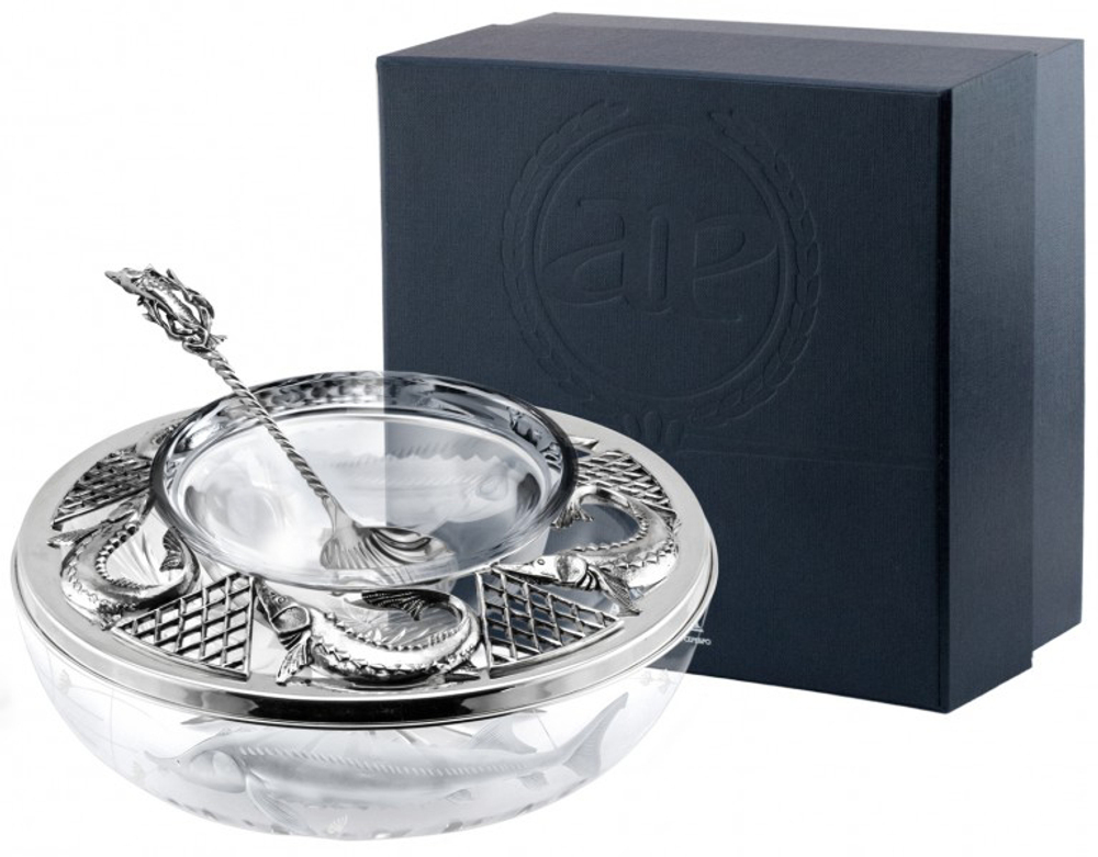 Икорница «Осётр» с ложкой для икры