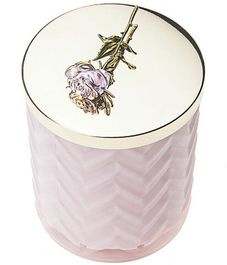 Большая розовая свеча "ёлочка" с золотым цветком и платком, Cote Noire