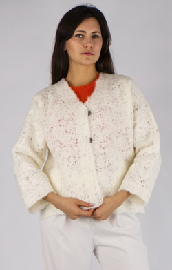 белый жакет из шерсти