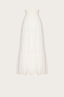 ЮБКА С КОКЕТКОЙ ИЗ МОЛОЧНОГО КРЕП - ШИФОНА