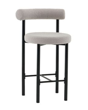 Стул полубарный Флорео букле светло-серый