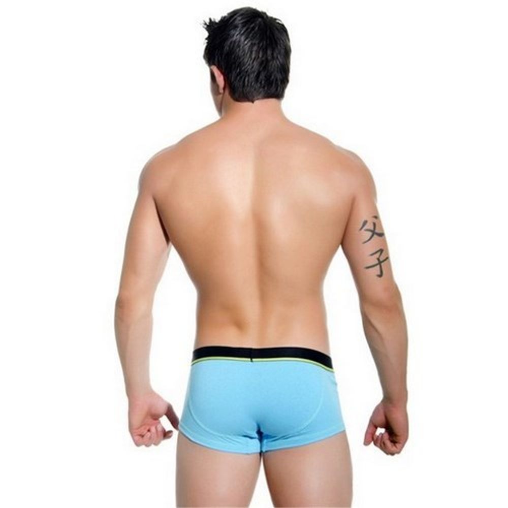 Мужские трусы боксеры голубые Andrew Christian Glow Almost Naked Quirk Boxer хлопок   AC9523
