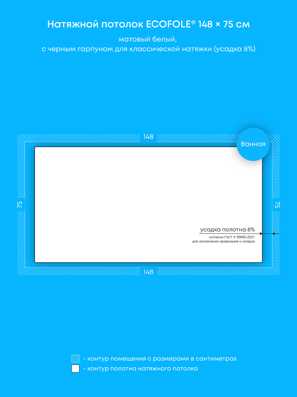Натяжные потолки: 1.1 м2, 1.5 м2