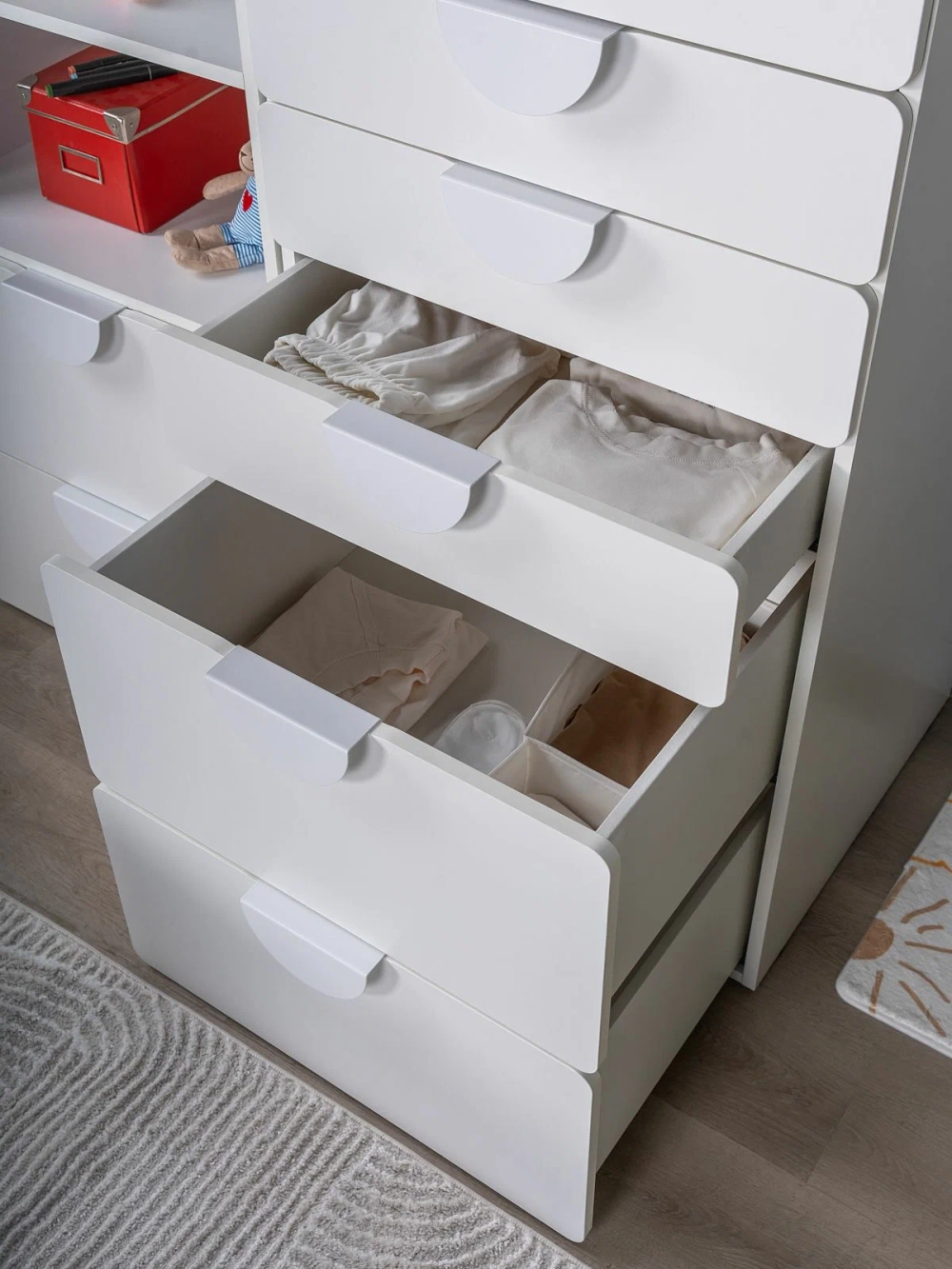 Комод с 6 выдвижными ящиками ПИКСИ, 60х57х120, робкий подснежник