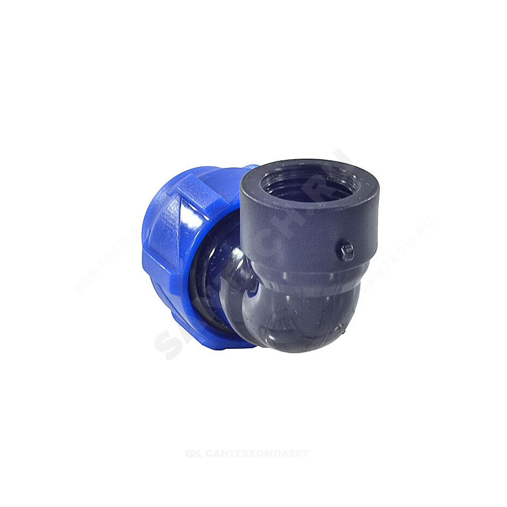 Отвод компрессионный ПЭ Дн 20х1/2"х90гр ВР Ру16 VALFEX 1210012320012