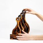 Деревянные разделочные доски 4 шт. из сибирского кедра на подставке RDN14