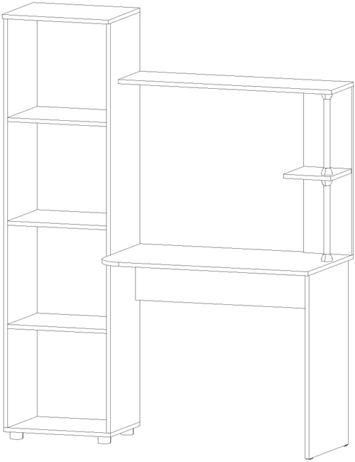 Стол компьютерный Юниор-1 Ясень Шимо комбинированный