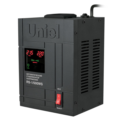 RS-1/500WS Стабилизатор напряжения «Uniel» релейный однофазный настенный, с гальванической развязкой, 500ВА