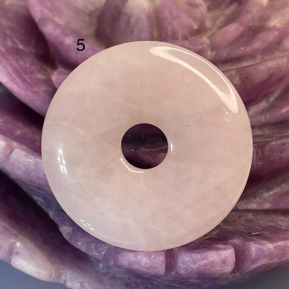 47900 Розовый кварц Кулон диск бублик 30мм