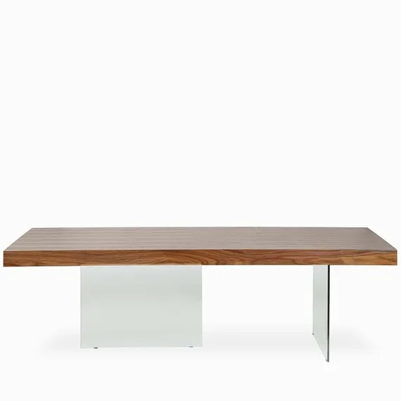 Обеденный стол Somerset 240x110 см, орех, стекло