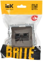 BRITE Розетка компьютерная двойная RJ45 кат.6 РК11-2-БрТБ темная бронза IEK