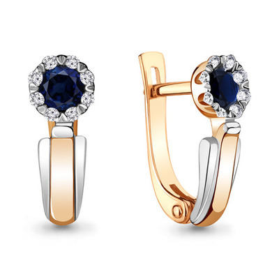 942552к Серьги из Золота с бриллиантами, сапфирами из коллекции "Supreme"