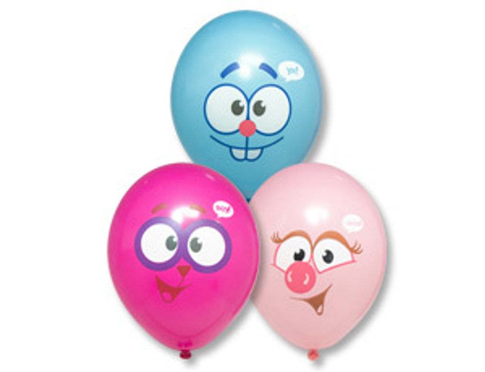 Шар (14"/36 см) Смешарики, 4 цв. 25 шт.