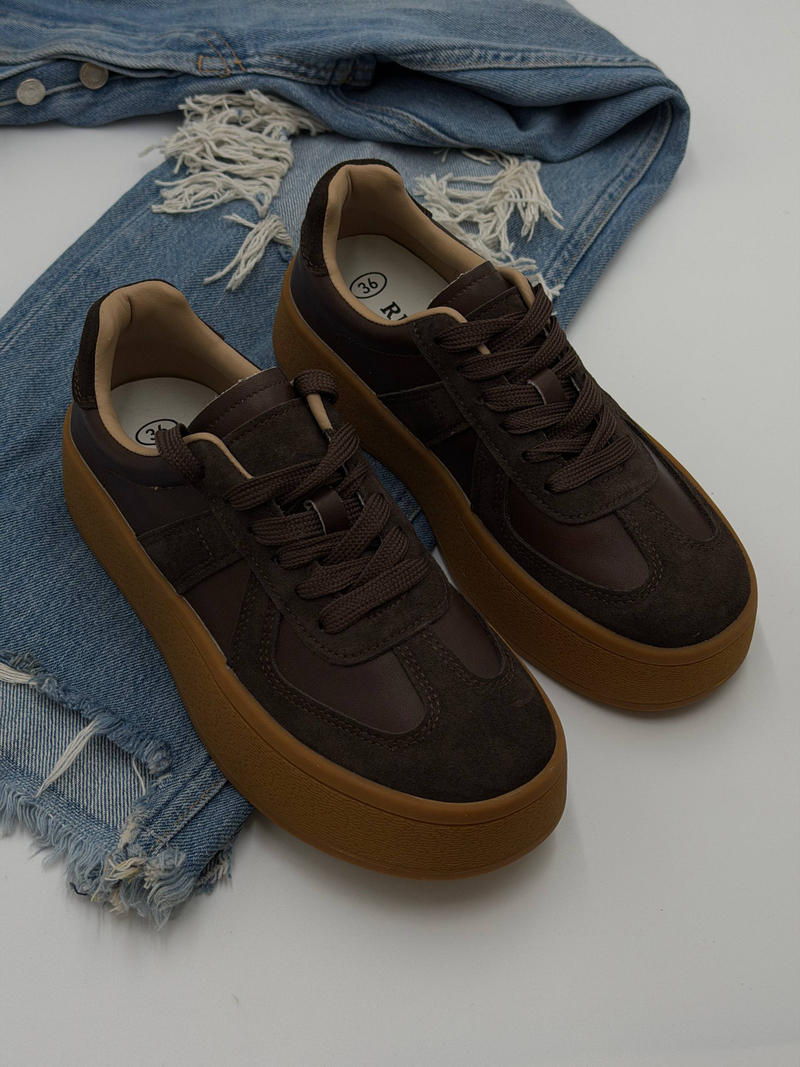 Кроссовки женские натуральная кожа арт. 9009-2 цвет "коричневый"