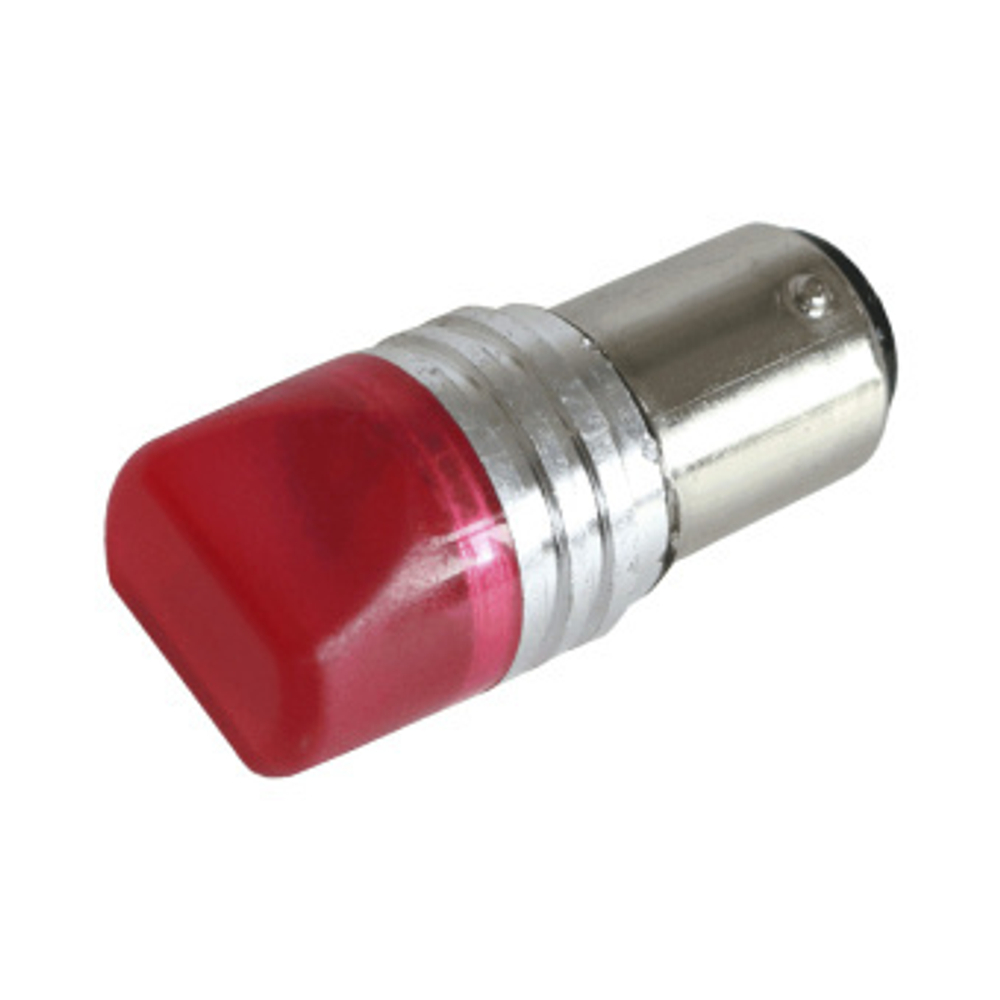 Светодиод 12V T25   9SMD 2835 3D RED MT FLASH(Стробоскоп 1но конт Красный матовый с метал ободом ЗУБ