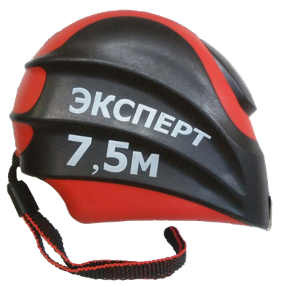Рулетка "ЭКСПЕРТ" 7375, двойная фиксация, обрезиненный корпус из ABS пластика, 7,5м*25мм