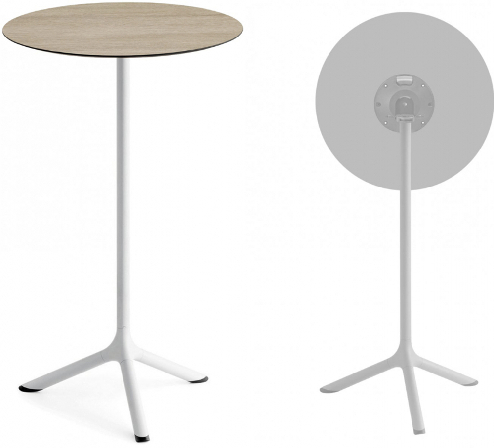 Стол ламинированный барный складной Scab Design Tripe Folding, белый, состаренный дуб тортора