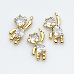 Подвеска Мишка (маленький!), позолота, фианиты, размер 12*6 мм, цена за 1 шт