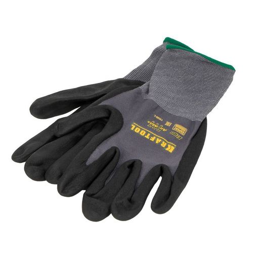 Перчатки нейлоновые со вспенено-нитриловым покрытием размер L Kraftool Expert