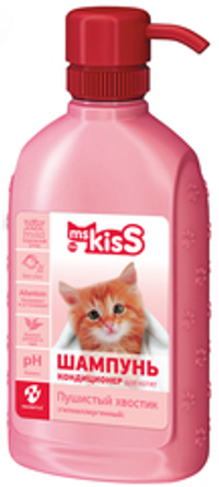 Ms.Kiss Пушистый хвостик шампунь-кондиционер для котят, гипоаллергенный, 200 мл