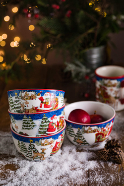 Салатник порционный 14см Certified Int. Int. Мастерская Санта-Клауса Зайчонок и бельчонок