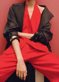 Костюмный жилет халтер изо льна