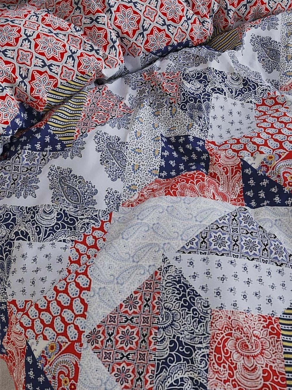 Постельное белье перкаль Сказка "Пэчворк/Султан" 1,5-сп Наволочка 50x70 см 1 шт Простынь 150x215 см Пододеяльник 145x215 см