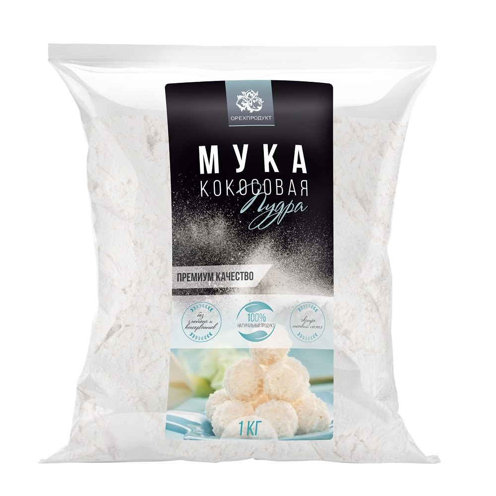 Кокосовая мука, пудра, Орехпродукт 1 кг.