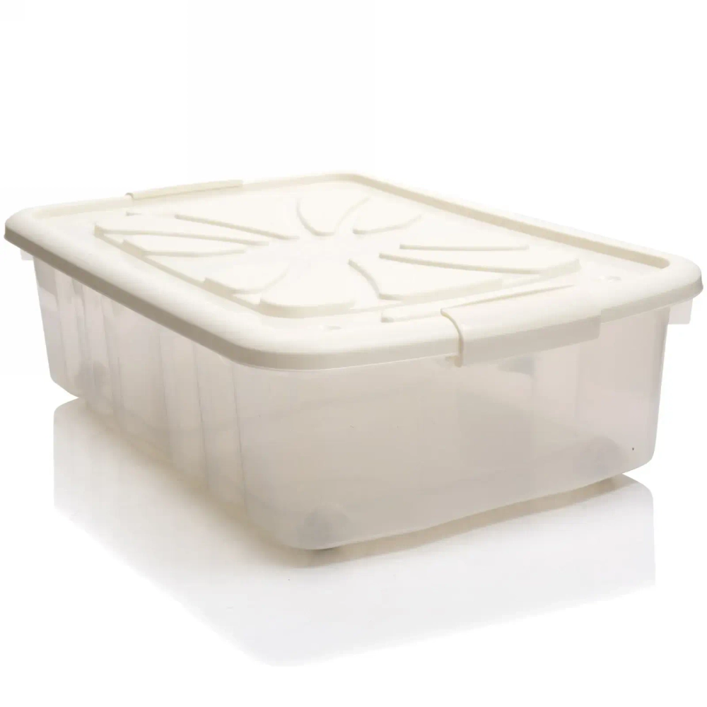 Контейнер универсальный с крышкой для хранения на колесах «ХОЗЯЙСТВЕННЫЙ», прозрачный, 60*40*17см, 25л