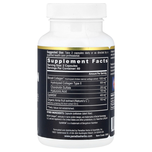 Paradise Herbs, Collagen Extreme® с коллагеном BioCell Collagen®, OptiMSM® и Nature's C®, 120 капсул