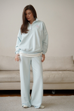 Брюки широкие Ритм премиум, Голубой