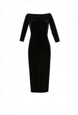 Бархатное платье-футляр с глубоким декольте 09-03-24 FW