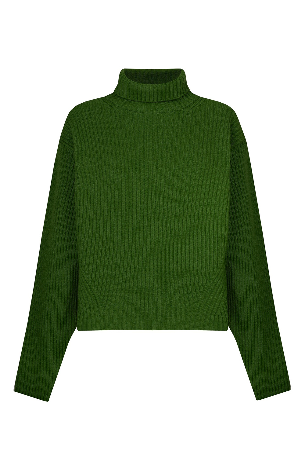 Зелёный шерстяной свитер