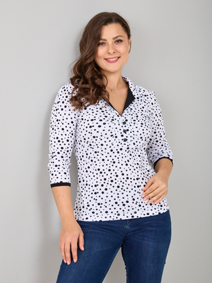 Блузка БЛ-015/белыйгорох