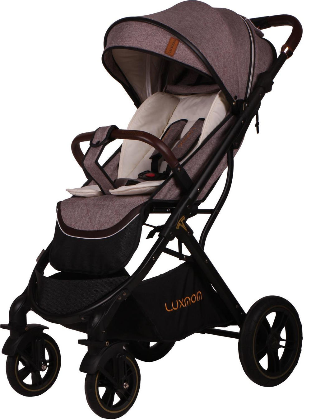 Прогулочная коляска luxmom 609 Коричневый текстиль