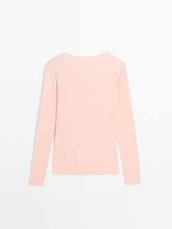 Massimo Dutti Легкая футболка с длинным рукавом, розовый