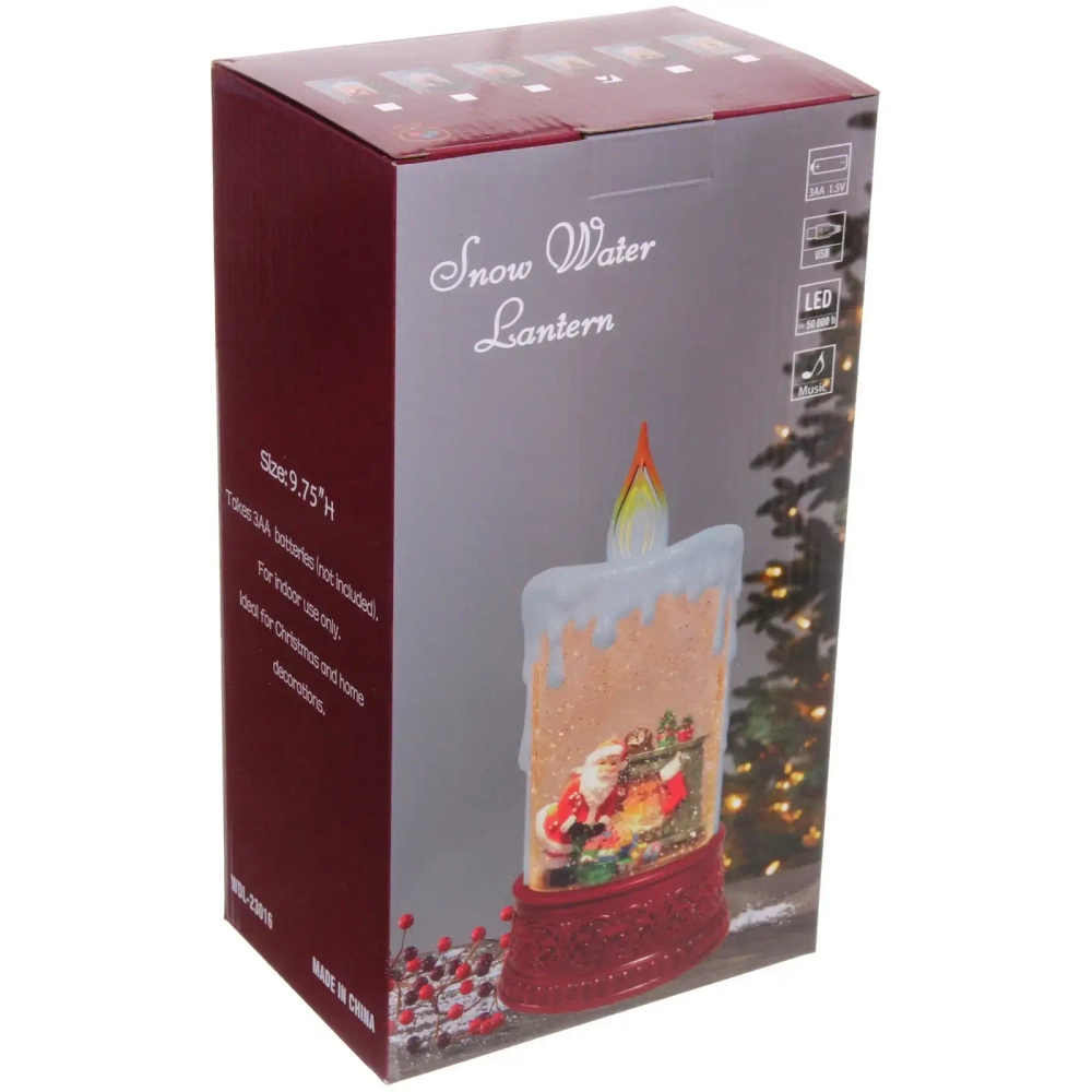 Сувенир с подсветкой «Волшебная красавица» 12*8*24,5 см (работает от 3*ААА и USB+музыка, подсветка, эффект снегопада)