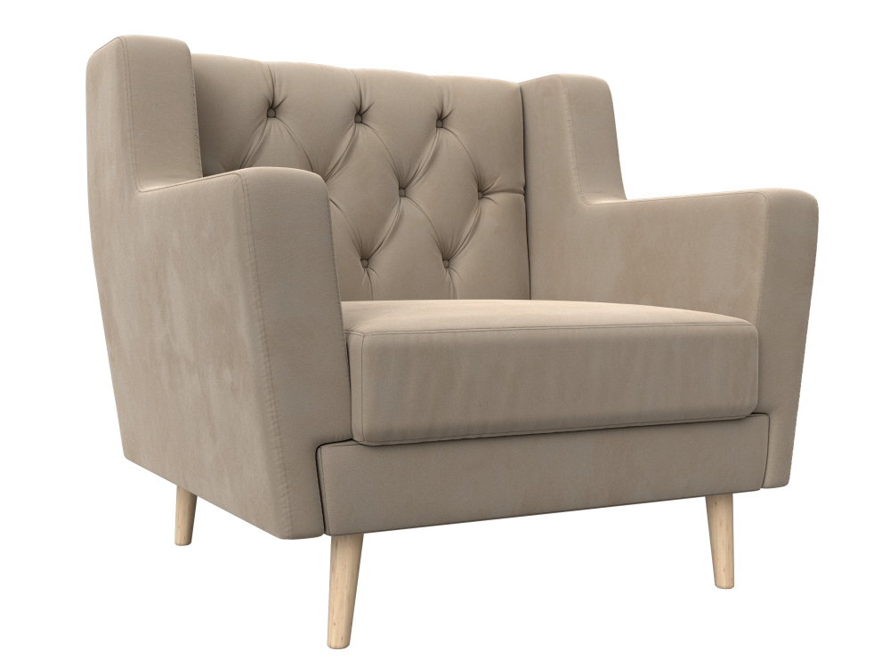Кресло Брайтон Люкс, Бежевый, Велюр, 108889