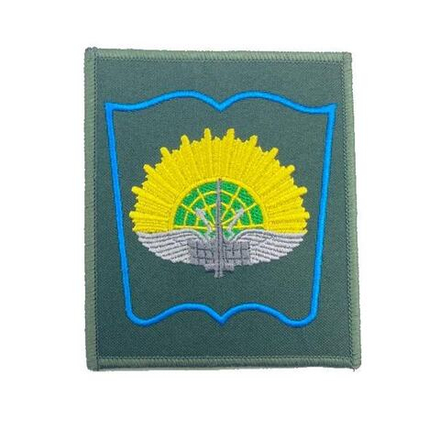 Шеврон вышитый ЯВВУ ПВО оливковый фон