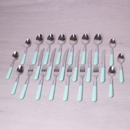 Набор столовых приборов 24 пр. Kamille KM-5241 с пластиковыми ручками на подставке