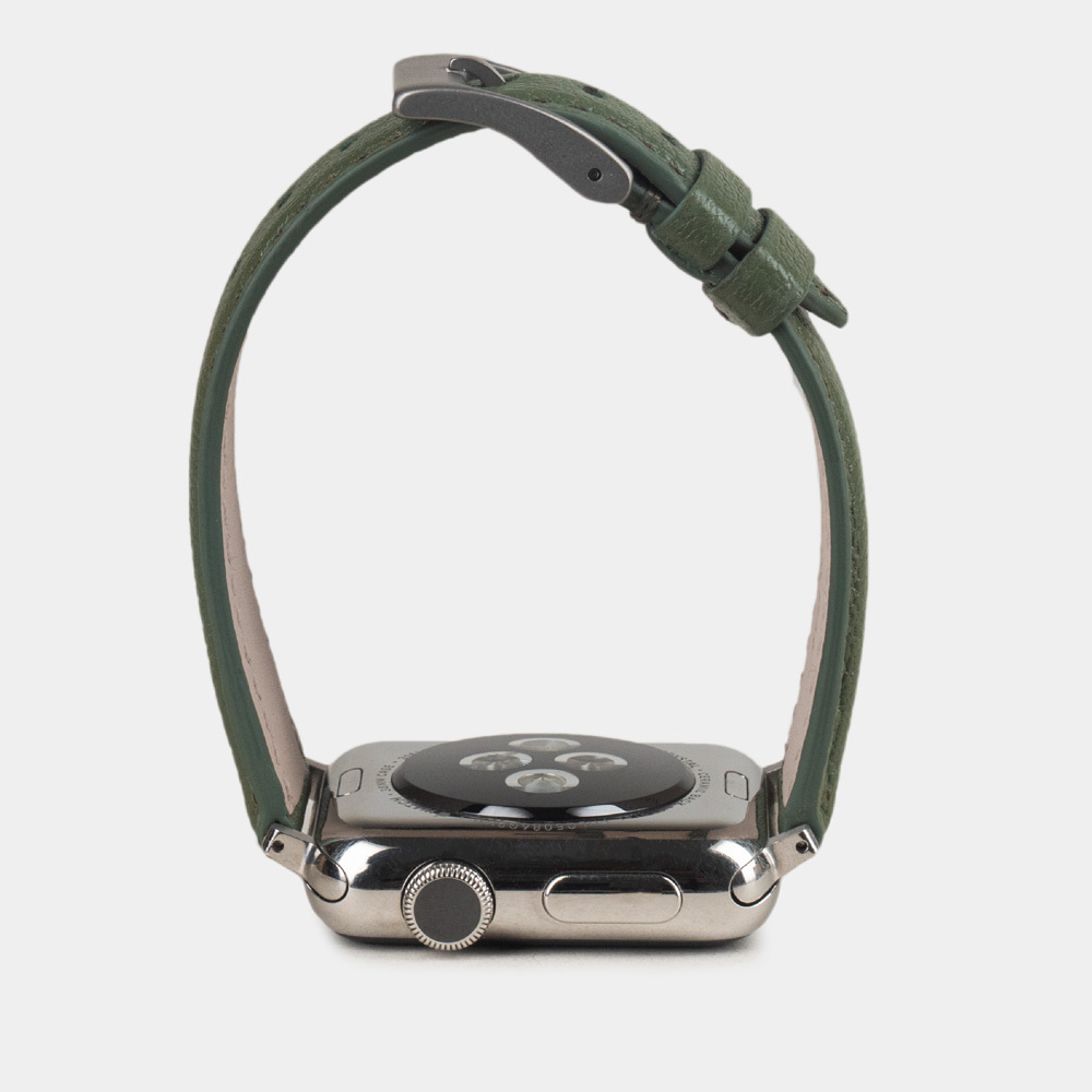 Ремешок для Apple Watch 44/45/46 mm из кожи козы, цвета хаки