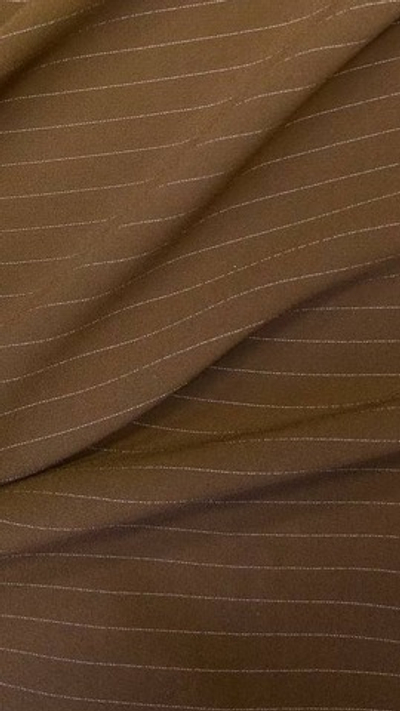 Шелк креп Loro Piana коричневый в тонкую полоску