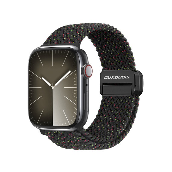 Эластичный ремешок черного цвета (Black Unity) от Dux Ducis для смарт часов Apple Watch размером 38, 40, 41 и 42MM, серия Strap (Mixture Pro Series)