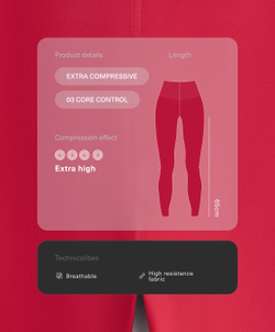 OYSHO Компрессионные легинсы Extra Compressive Core Control длиной 65 см, красный