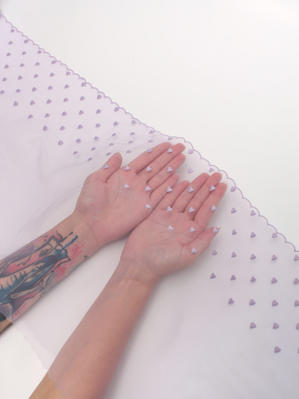 Вышивка на сетке орхидея неэластичная ширина 32 см