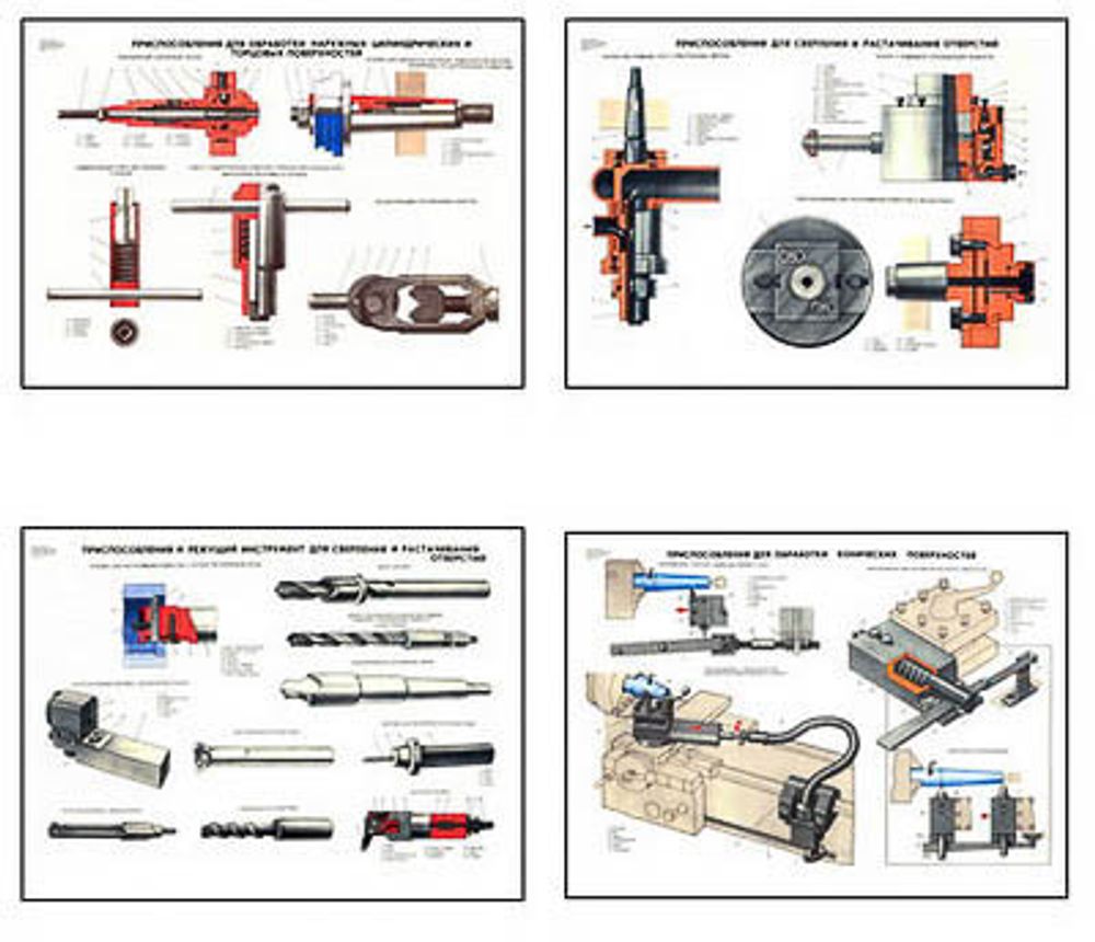 Плакаты ПРОФТЕХ &quot;Инструменты и приспособления токарей-новаторов&quot; (20 пл, винил, 70х100)